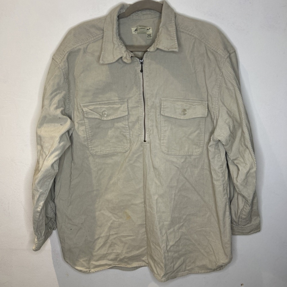 EDDIE BAUER Women's Jacket‎ Size XLarge  Corduroy Cream - Washable Stains